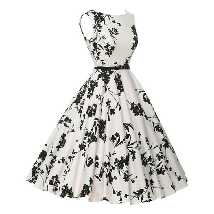 Spring Garden Party Picnic Dress, Party Cocktail Dress, Vintage Casual Retro Dress, Cotton Vintage Tea Dress, Party Swing Dress, #N11389