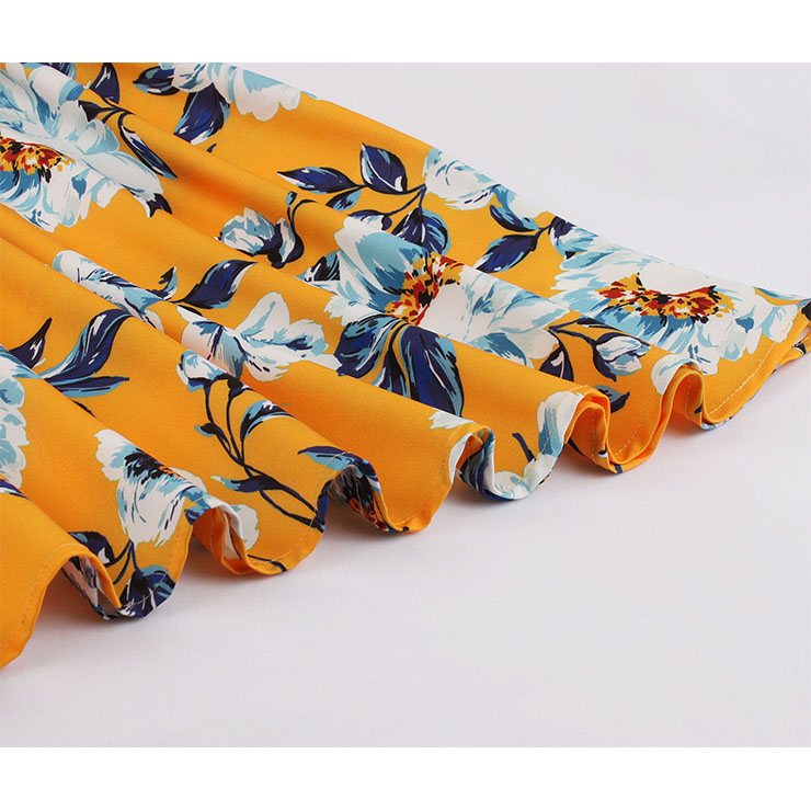Floral Print Dresses, Cute Autumn Swing Dress, Retro Dresses for Women 1960, Vintage Dresses 1950