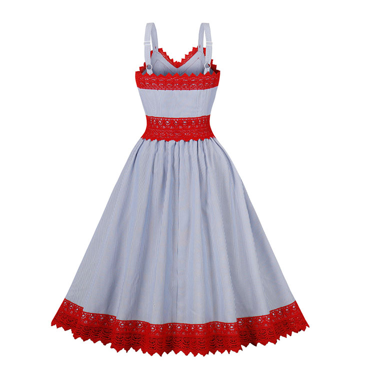 French Maiden Dresses, Floral Print Summer Swing Dress, Retro Dresses for Women 1960, Vintage Dresses 1950