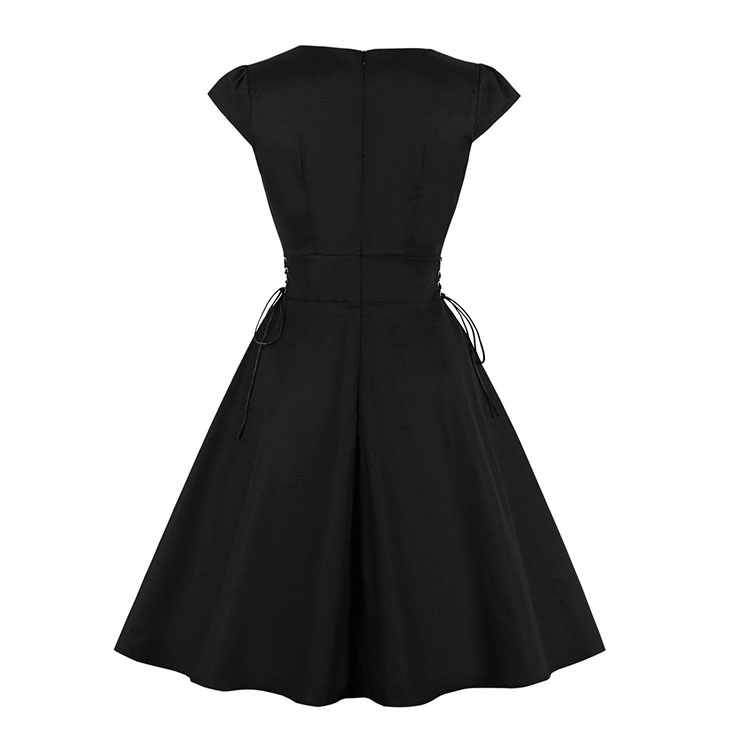 Cute Summer Swing Dress, Retro Spider Embroidery Dresses for Women 1960, Vintage Dresses 1950