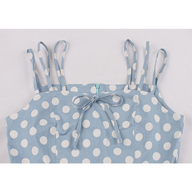 Vintage Dresses for Women, Sexy Dresses for Women Cocktail Party, Casual Vintage Polka Dot Printed Dress, Strappy Swing Daily Dress, Women