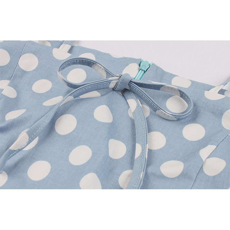 Vintage Dresses for Women, Sexy Dresses for Women Cocktail Party, Casual Vintage Polka Dot Printed Dress, Strappy Swing Daily Dress, Women