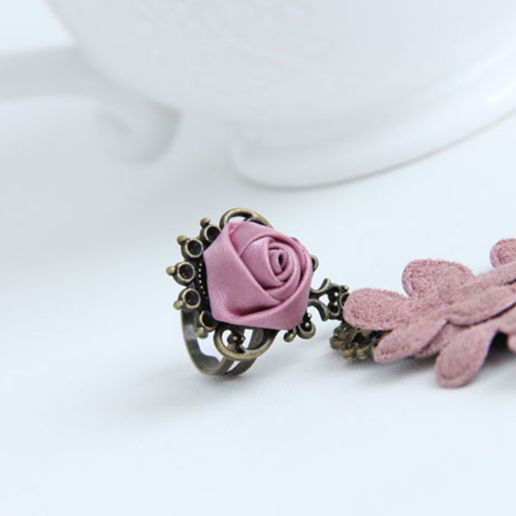 Victorian Vintage Style Bracelet, Vintage Bracelet for Women, Vintage Style Beige Embroidery Bracelet, Cheap Wristband, Victorian Style Bead Bracelet, Fashion Embroidery Bracelet with Ring, #J17922
