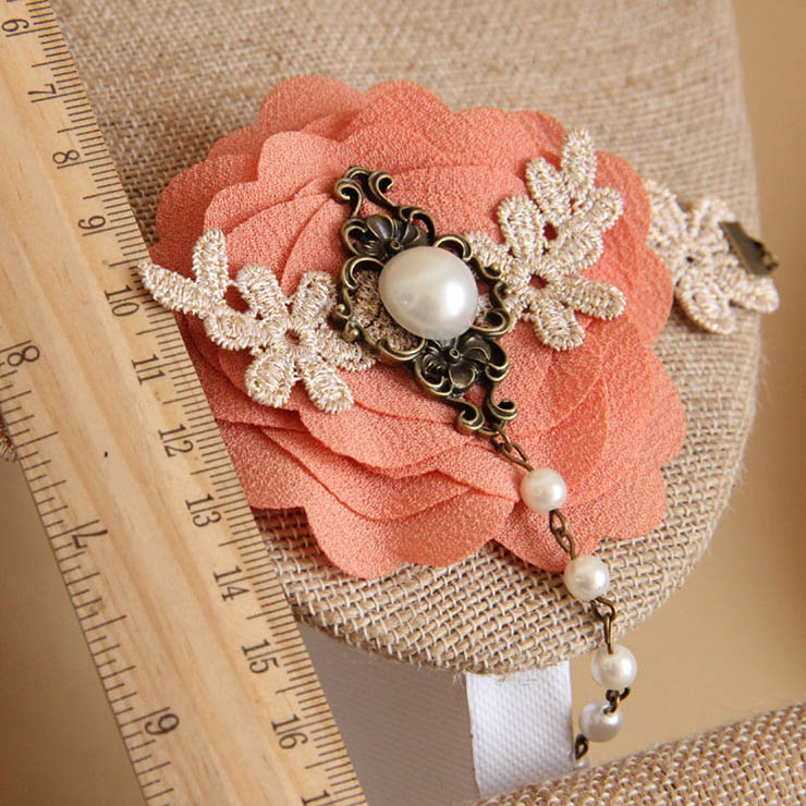 Victorian Vintage Style Bracelet, Vintage Bracelet for Women, Vintage Style Beige Embroidery Bracelet, Cheap Pearl Wristband, Victorian Bride Pearl Bracelet, Fashion Bride Bracelet with Ring, #J17914
