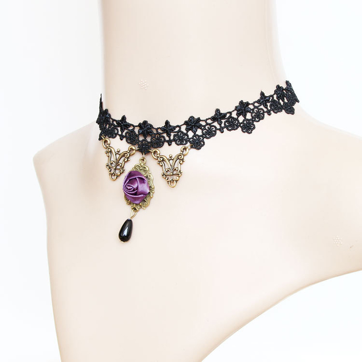 Vintage Style Necklace, New Gothic Necklace, Beaded Necklace, Lace Necklace, Cheap Punk Chocker, Victorian Necklace, #J12012