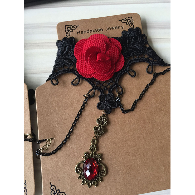 Vintage Style Necklace, New Gothic Necklace, Beaded Necklace, Lace Necklace, Cheap Punk Chocker, Victorian Necklace, #J12013
