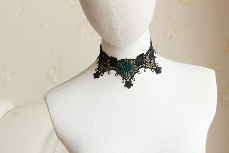 Vintage Style Necklace, New Gothic Necklace, Beaded Necklace, Lace Necklace, Cheap Punk Chocker, Victorian Necklace, Vampire Costume, #J12029