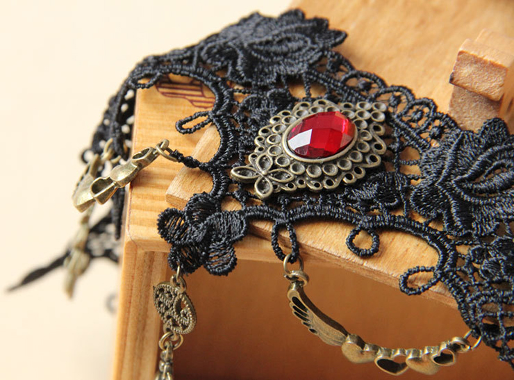 Vintage Style Necklace, New Gothic Necklace, Beaded Necklace, Lace Necklace, Cheap Punk Chocker, Victorian Necklace, #J12030