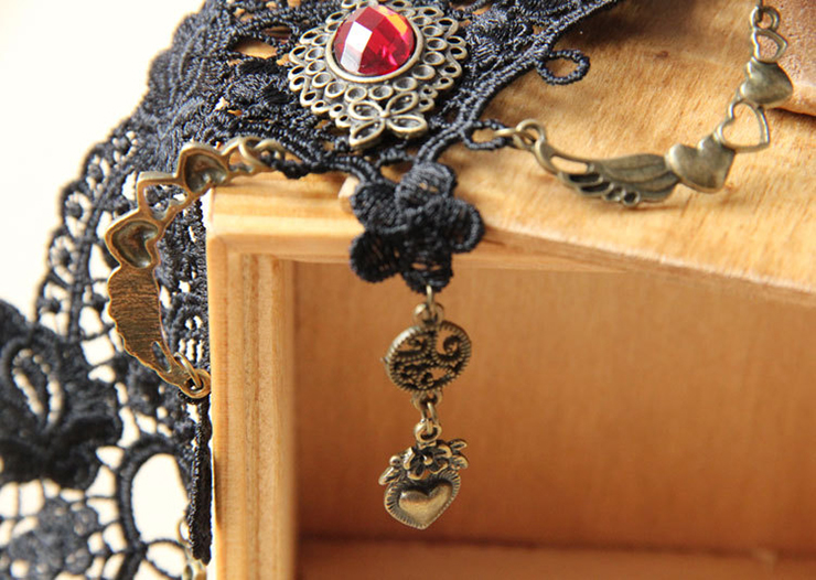 Vintage Style Necklace, New Gothic Necklace, Beaded Necklace, Lace Necklace, Cheap Punk Chocker, Victorian Necklace, #J12030