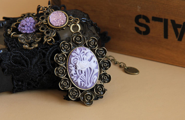 Vintage Style Necklace, New Gothic Necklace, Beaded Necklace, Lace Necklace, Cheap Punk Chocker, Victorian Necklace, #J12032