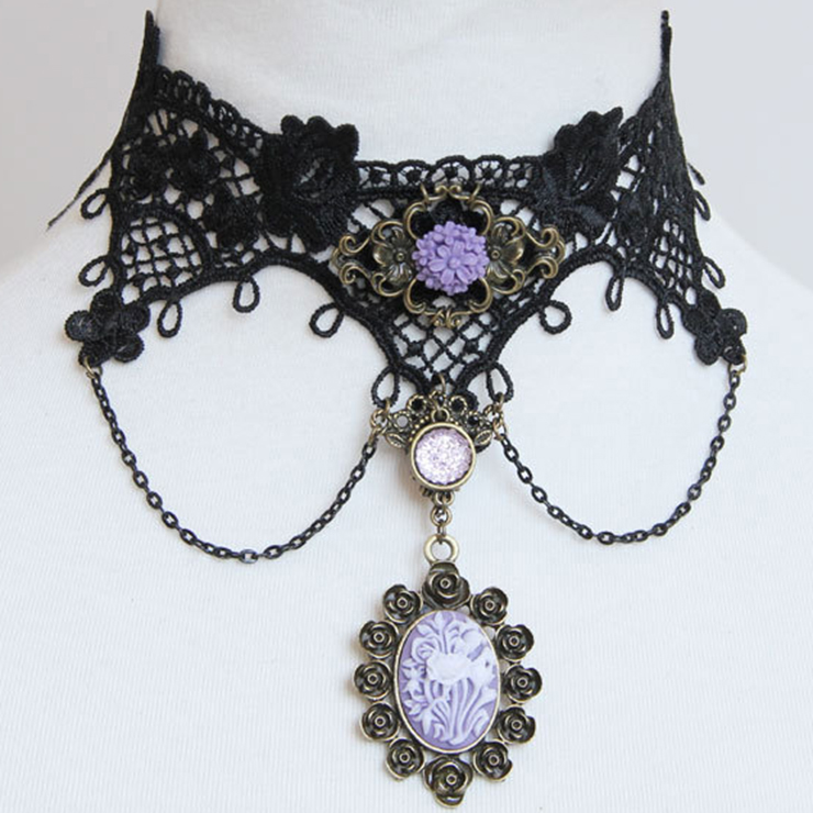 Vintage Style Necklace, New Gothic Necklace, Beaded Necklace, Lace Necklace, Cheap Punk Chocker, Victorian Necklace, #J12032