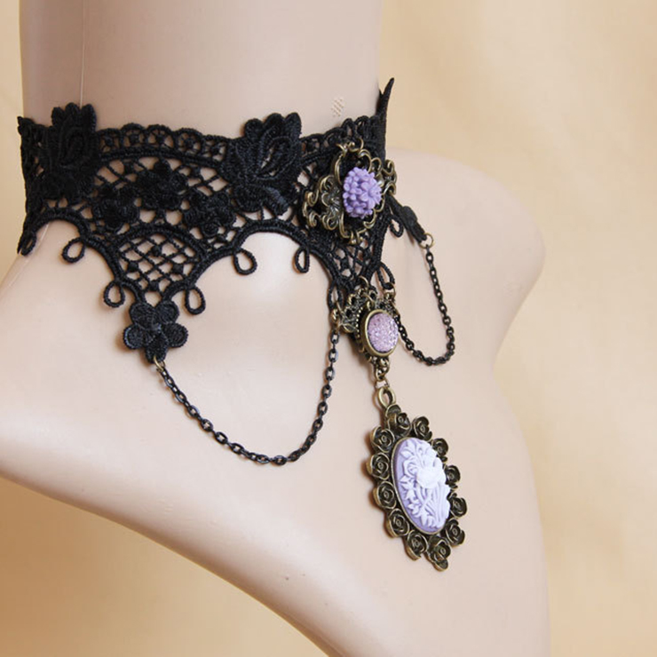 Vintage Style Necklace, New Gothic Necklace, Beaded Necklace, Lace Necklace, Cheap Punk Chocker, Victorian Necklace, #J12032