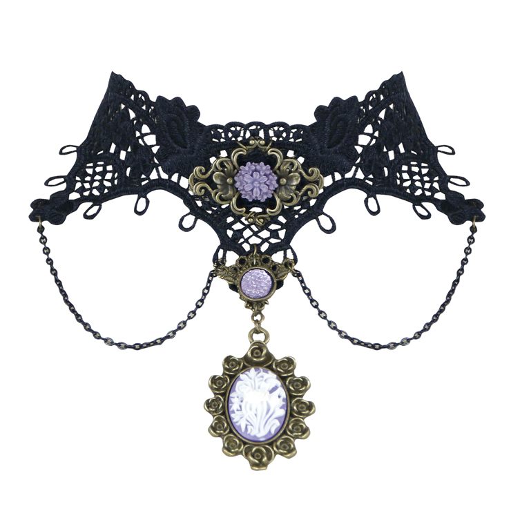 Vintage Style Necklace, New Gothic Necklace, Beaded Necklace, Lace Necklace, Cheap Punk Chocker, Victorian Necklace, #J12032
