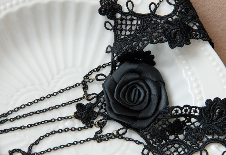 Vintage Style Necklace, New Gothic Necklace, Beaded Necklace, Lace Necklace, Cheap Punk Chocker, Victorian Necklace, #J12033