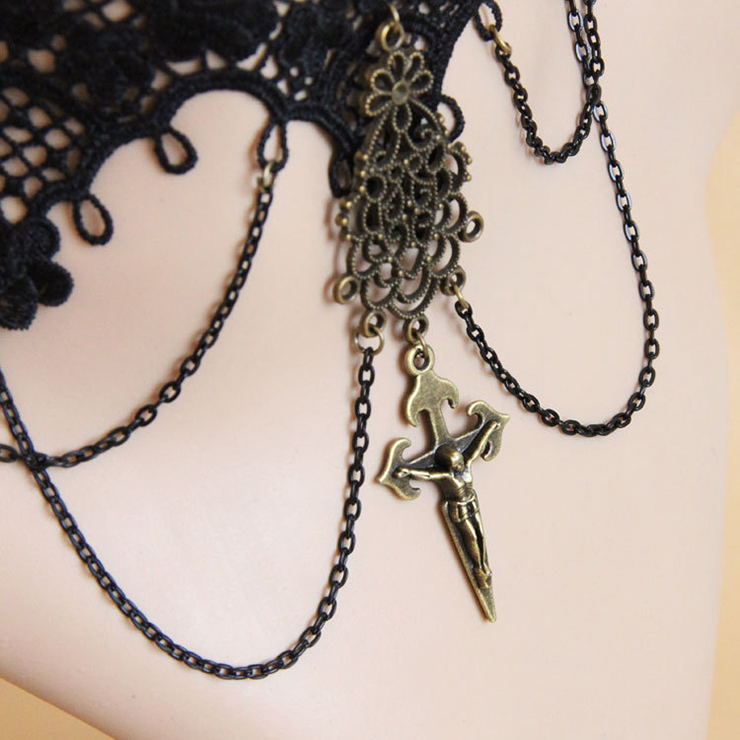 Vintage Style Necklace, New Gothic Necklace, Beaded Necklace, Lace Necklace, Cheap Punk Chocker, Victorian Necklace, #J12034