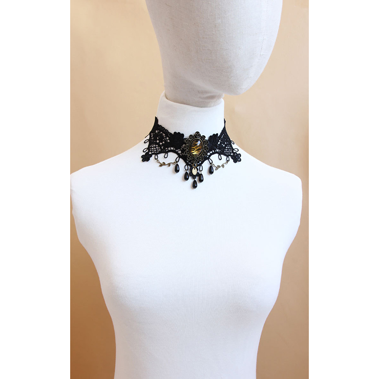 Vintage Style Necklace, New Gothic Necklace, Beaded Necklace, Lace Necklace, Cheap Punk Chocker, Victorian Necklace, #J12036