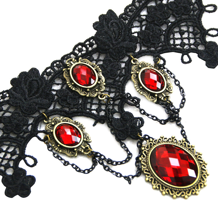 Vintage Style Necklace, New Gothic Necklace, Beaded Necklace, Lace Necklace, Cheap Punk Chocker, Victorian Necklace, #J12037