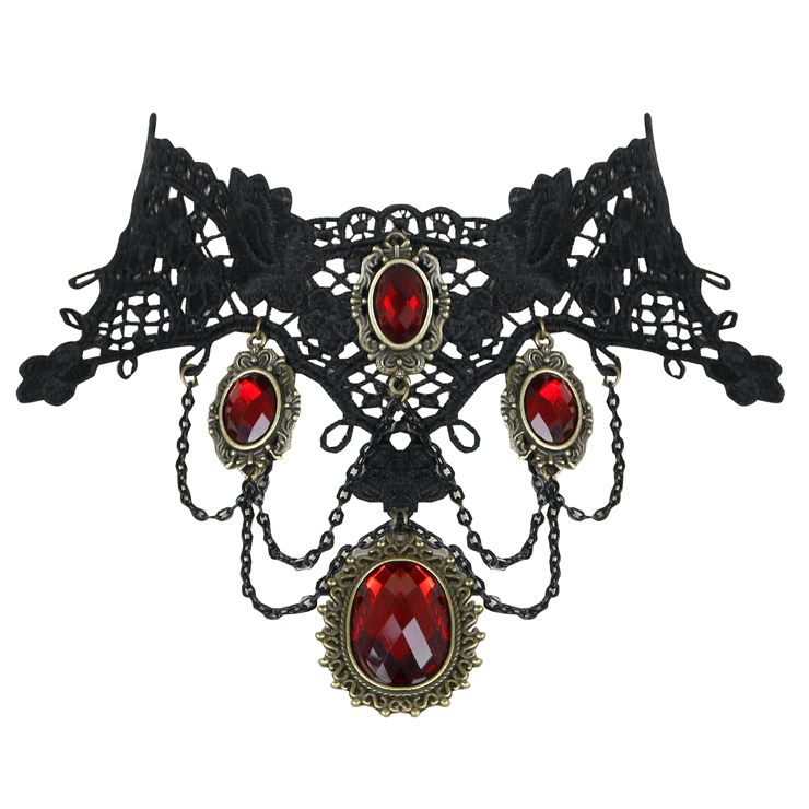 Vintage Style Necklace, New Gothic Necklace, Beaded Necklace, Lace Necklace, Cheap Punk Chocker, Victorian Necklace, #J12037