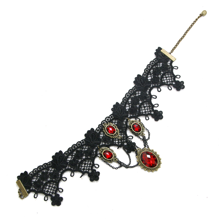 Vintage Style Necklace, New Gothic Necklace, Beaded Necklace, Lace Necklace, Cheap Punk Chocker, Victorian Necklace, #J12037