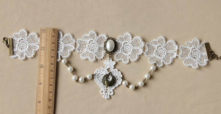 Vintage Style Necklace, New Gothic Necklace, Beaded Necklace, Lace Necklace, Cheap Punk Chocker, Victorian Necklace, #J12038