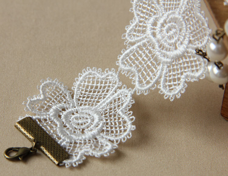 Vintage Style Necklace, New Gothic Necklace, Beaded Necklace, Lace Necklace, Cheap Punk Chocker, Victorian Necklace, #J12038
