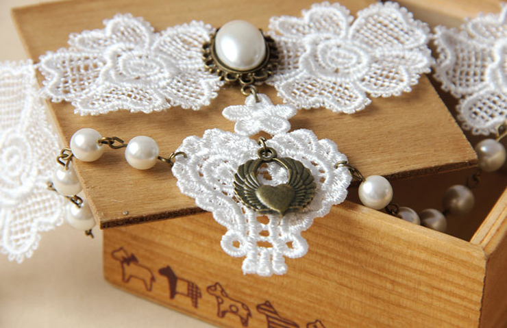 Vintage Style Necklace, New Gothic Necklace, Beaded Necklace, Lace Necklace, Cheap Punk Chocker, Victorian Necklace, #J12038
