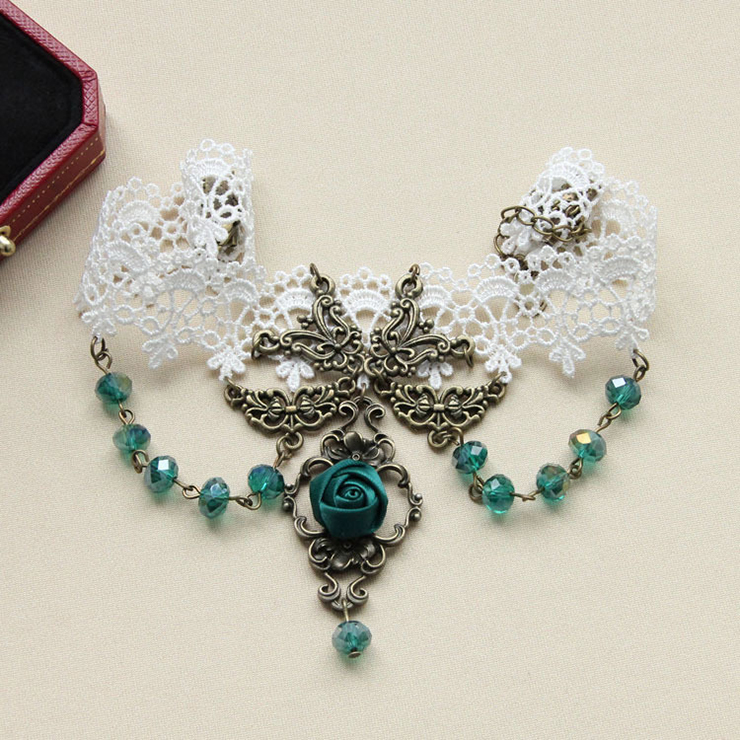 Vintage Style Necklace, New Gothic Necklace, Beaded Necklace, Lace Necklace, Cheap Punk Chocker, Victorian Necklace, #J12056