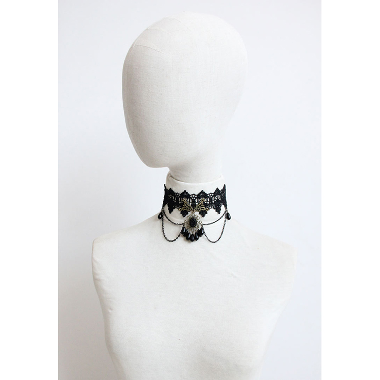 Vintage Style Necklace, New Gothic Necklace, Beaded Necklace, Lace Necklace, Cheap Punk Chocker, Victorian Necklace, #J12057