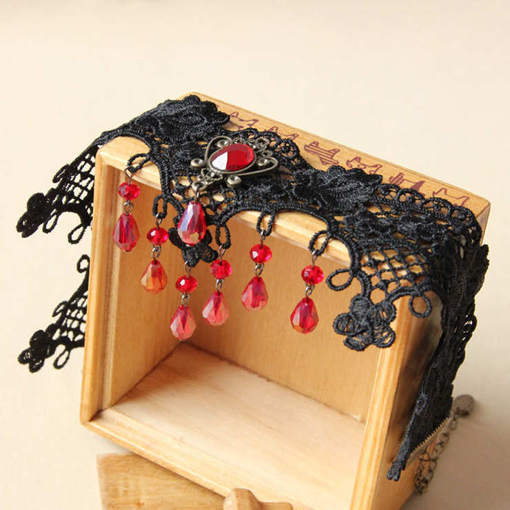 Vintage Style Necklace, New Gothic Necklace, Beaded Necklace, Lace Necklace, Cheap Punk Chocker, Victorian Necklace, #J12058
