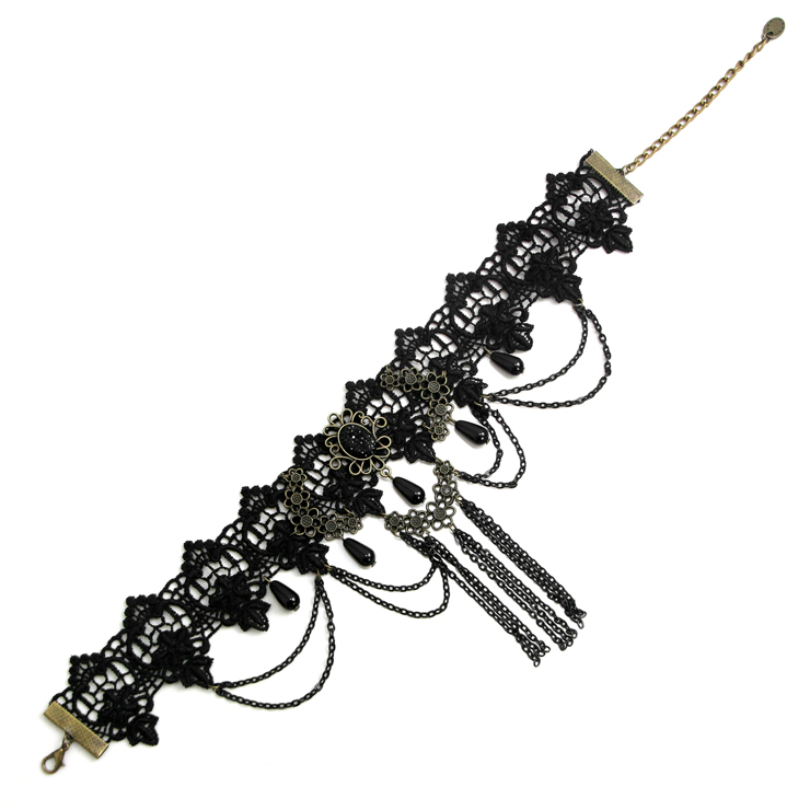 Vintage Style Necklace, New Gothic Necklace, Beaded Necklace, Lace Necklace, Cheap Punk Chocker, Victorian Necklace, #J12060