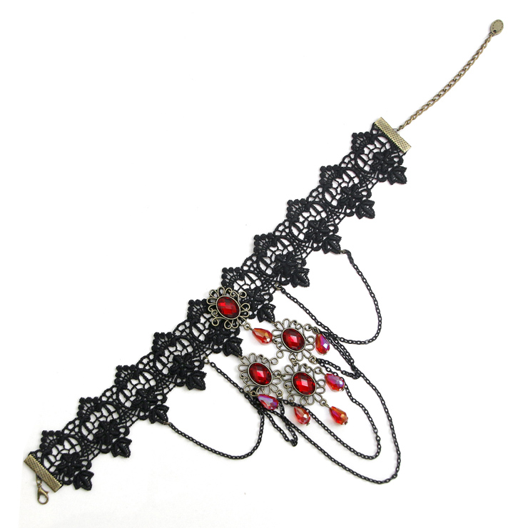 Vintage Style Necklace, New Gothic Necklace, Gem Necklace, Lace Necklace, Cheap Punk Chocker, Victorian Necklace, #J12061
