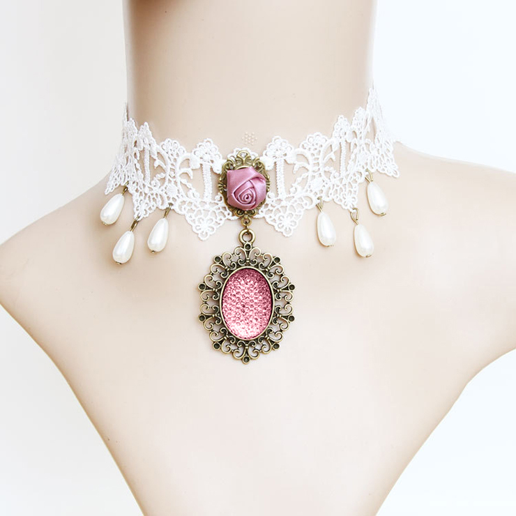 Vintage Style Necklace, New Gothic Necklace, Beaded Necklace, Lace Necklace, Cheap Punk Chocker, Victorian Necklace, #J12062