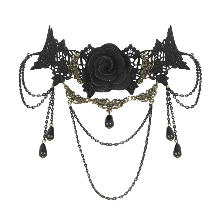 Vintage Style Necklace, New Gothic Necklace, Gem Necklace, Lace Necklace, Cheap Punk Chocker, Victorian Necklace, #J12063
