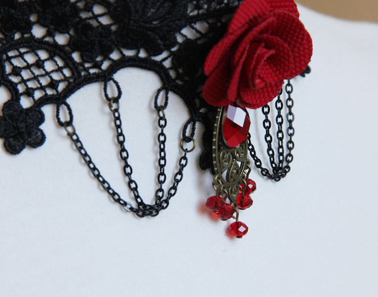 Vintage Style Necklace, Gothic Necklace, Lace Necklace, Cheap Punk Chocker, Victorian Necklace, #J12064