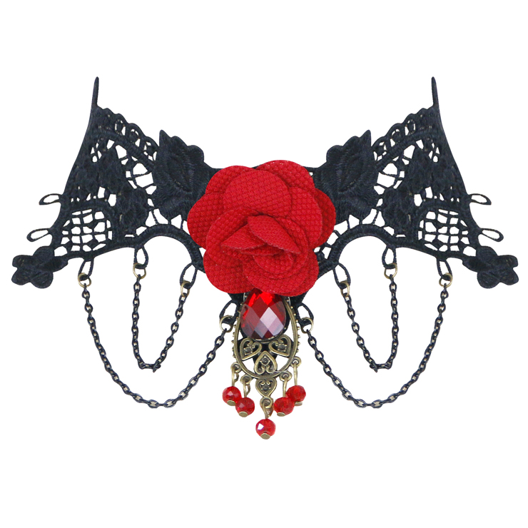 Vintage Style Necklace, Gothic Necklace, Lace Necklace, Cheap Punk Chocker, Victorian Necklace, #J12064