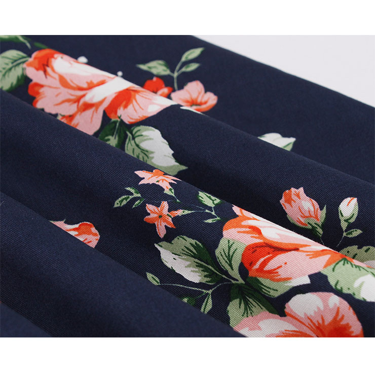Retro Floral Print Dresses for Women 1960, Vintage 1950