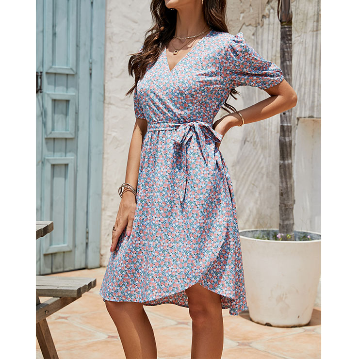 Retro Floral Print Dresses for Women 1960, Vintage 1950