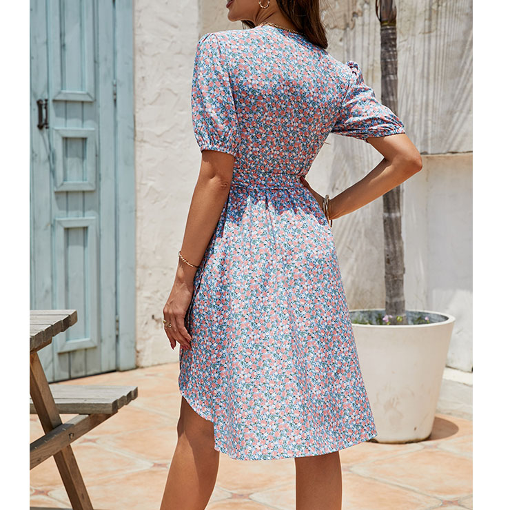 Retro Floral Print Dresses for Women 1960, Vintage 1950