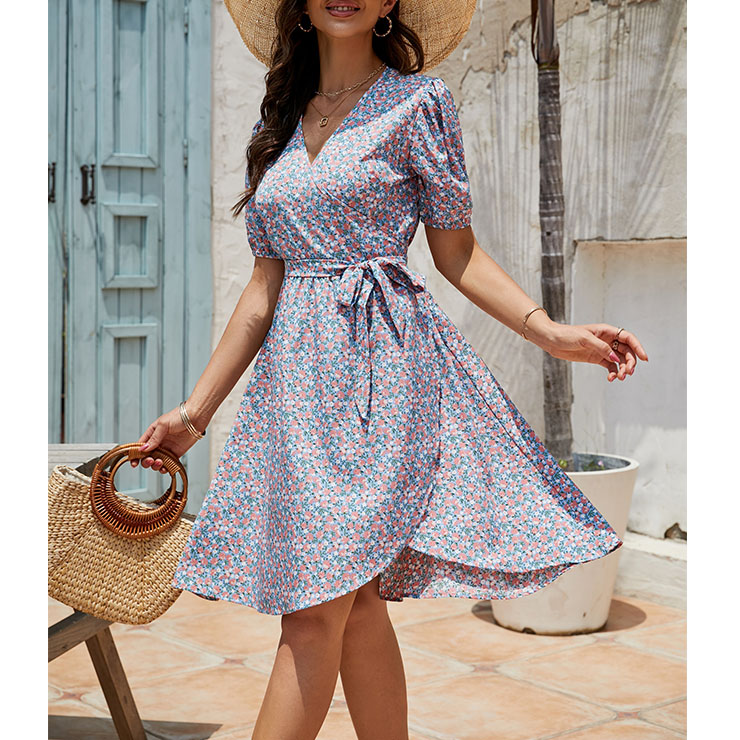 Retro Floral Print Dresses for Women 1960, Vintage 1950