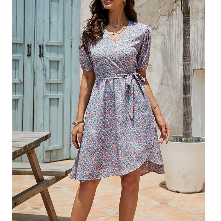 Retro Floral Print Dresses for Women 1960, Vintage 1950