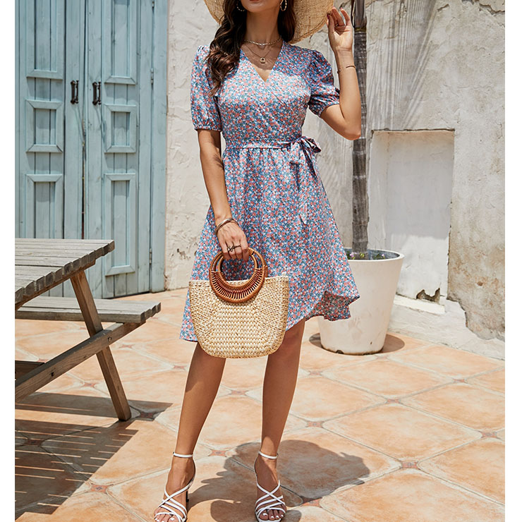 Retro Floral Print Dresses for Women 1960, Vintage 1950