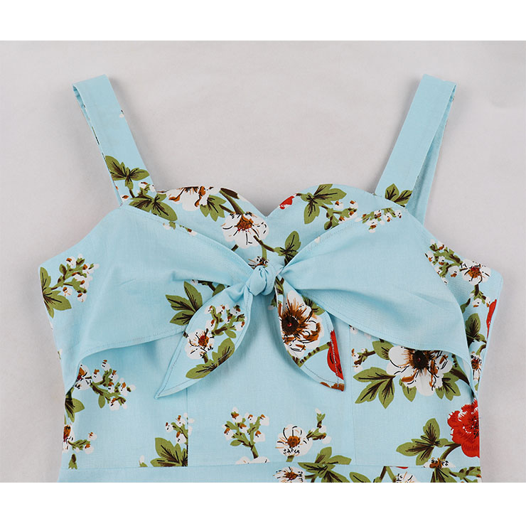 Retro Floral Print Dresses for Women 1960, Vintage Dresses 1950