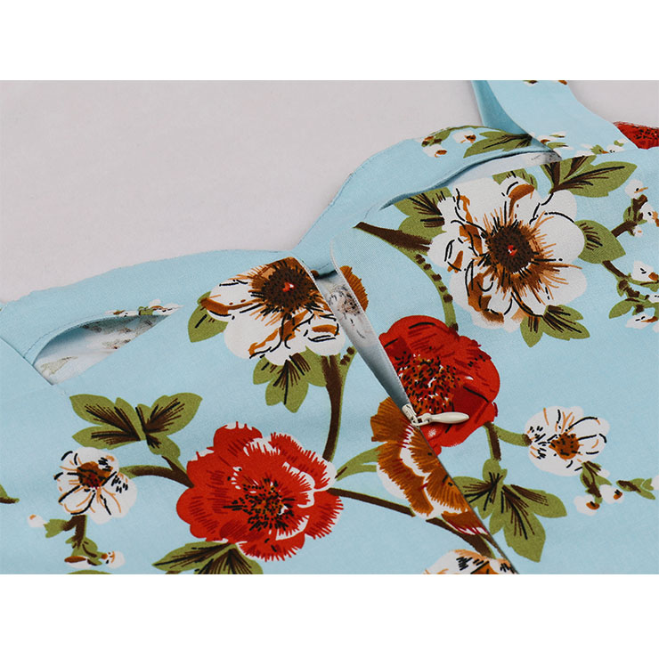 Retro Floral Print Dresses for Women 1960, Vintage Dresses 1950