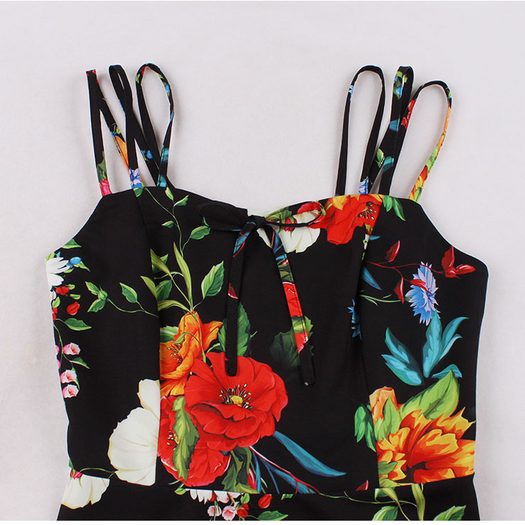 Fashion Floral Print Swing Dress, Vintage Floral Print Cocktail Party Dress, Fashion Casual Office Lady Dress, Sexy Tea Party Dress, Retro Party Dresses for Women 1960, Vintage Dresses 1950