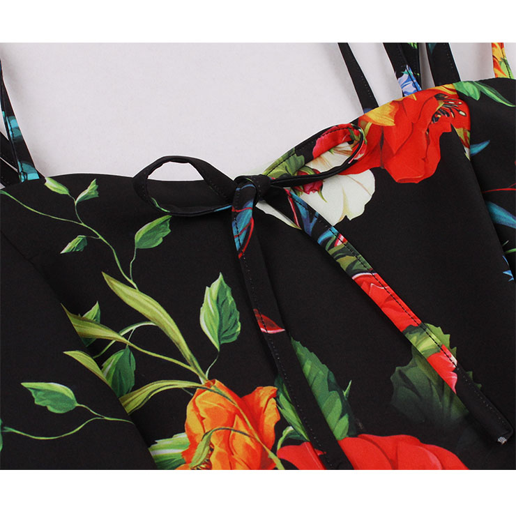 Fashion Floral Print Swing Dress, Vintage Floral Print Cocktail Party Dress, Fashion Casual Office Lady Dress, Sexy Tea Party Dress, Retro Party Dresses for Women 1960, Vintage Dresses 1950