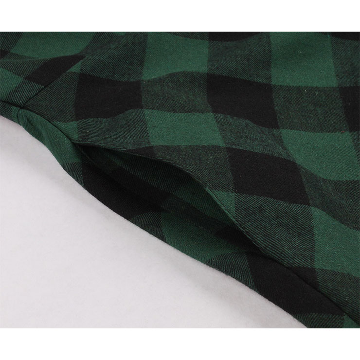 Elegant Checkered Swing Dress, Retro Tartan Dresses for Women 1960, Vintage Dresses 1950
