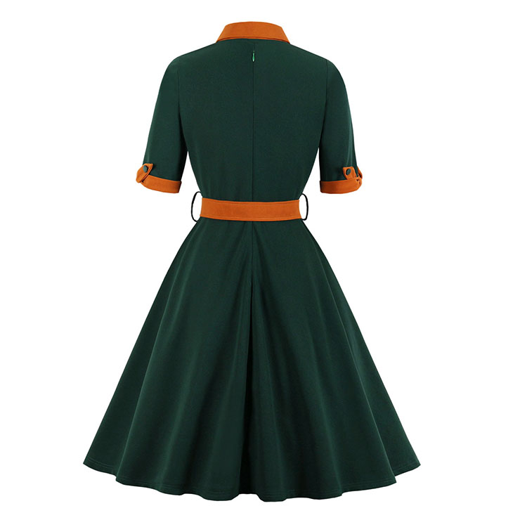 Vintage Lapel Dress, Fashion Casual Office Lady Dress, Sexy Party Dress, Retro Party Dresses for Women 1960, Vintage Dresses 1950