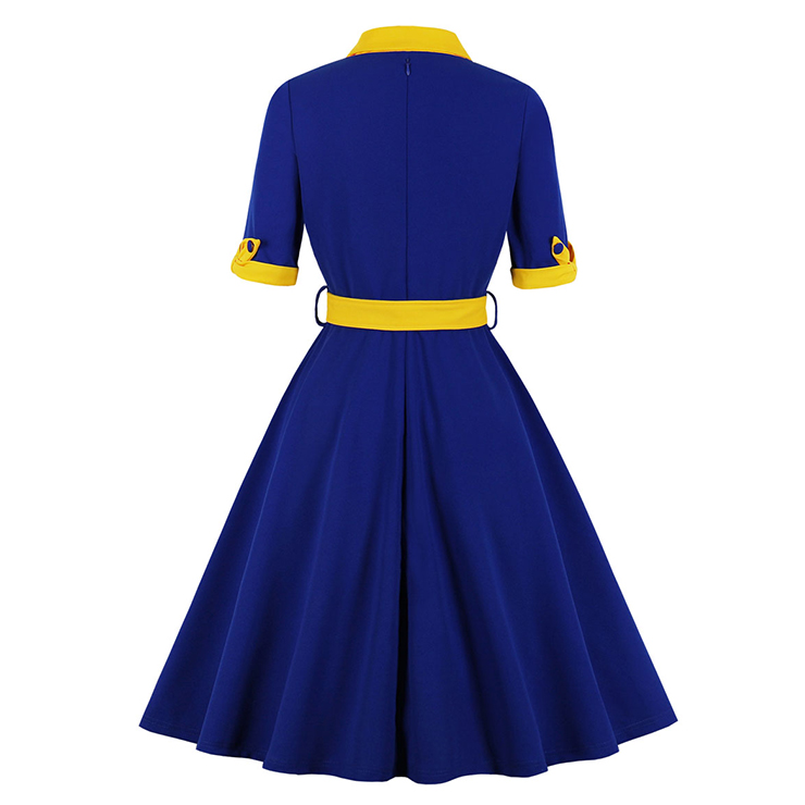Vintage Lapel Dress, Fashion Casual Office Lady Dress, Sexy Party Dress, Retro Party Dresses for Women 1960, Vintage Dresses 1950