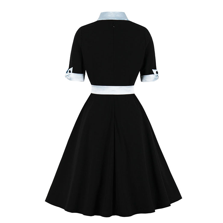 Vintage Tie Collar Dress, Fashion Casual Office Lady Dress, Sexy Party Dress, Retro Party Dresses for Women 1960, Vintage Dresses 1950