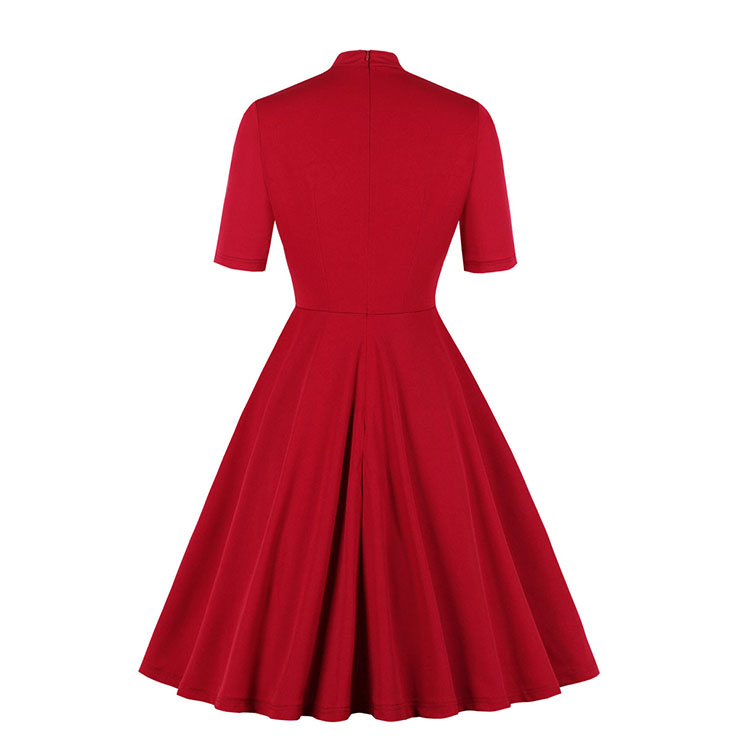 Vintage Tie Collar Dress, Fashion Casual Office Lady Dress, Sexy Party Dress, Retro Party Dresses for Women 1960, Vintage Dresses 1950